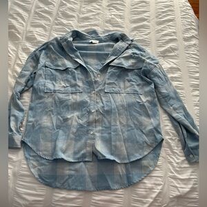 Blue and White Abercrombie Flannel